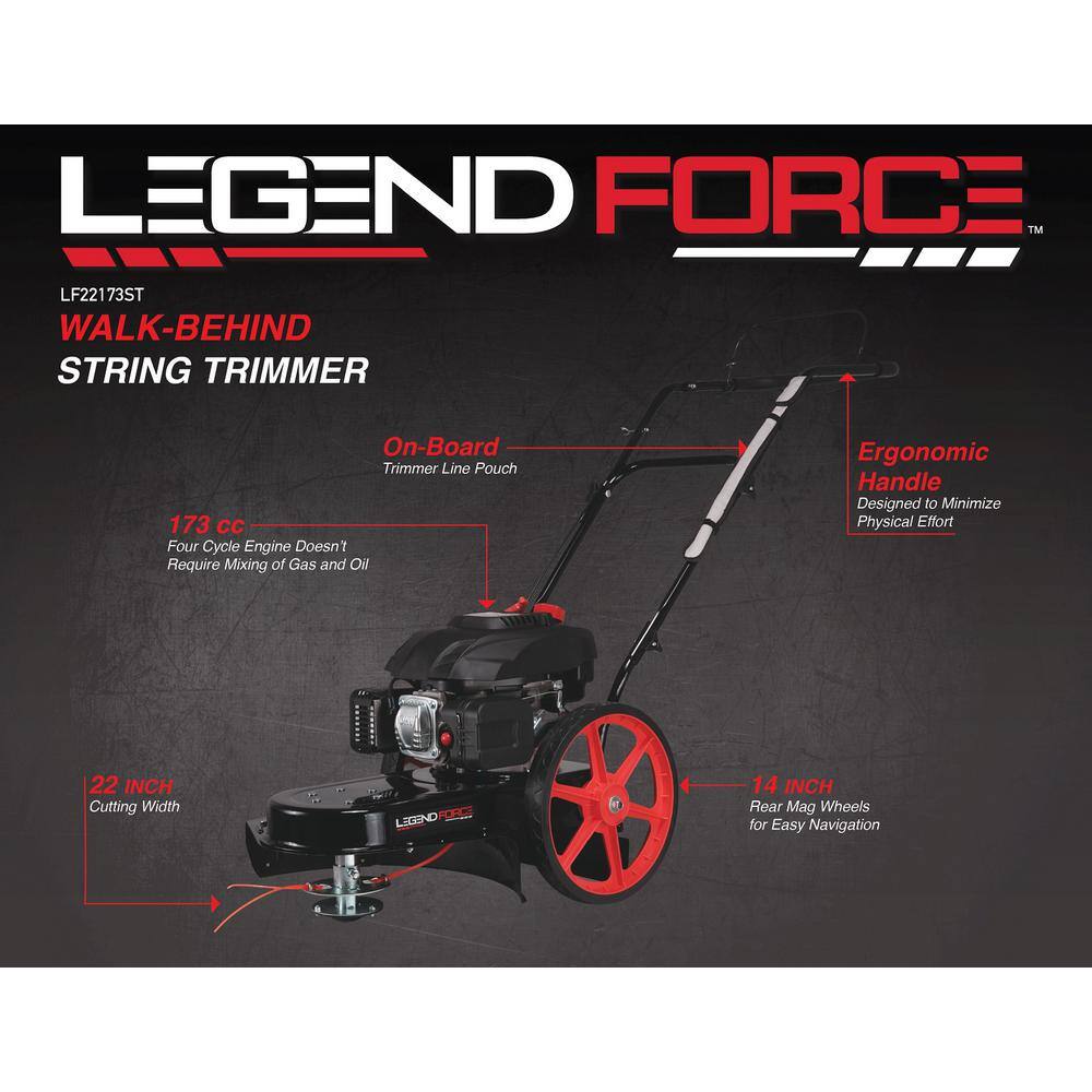 Legend Force 22 in. 173 cc Gas Walk Behind String TrimmerMower LF22173ST