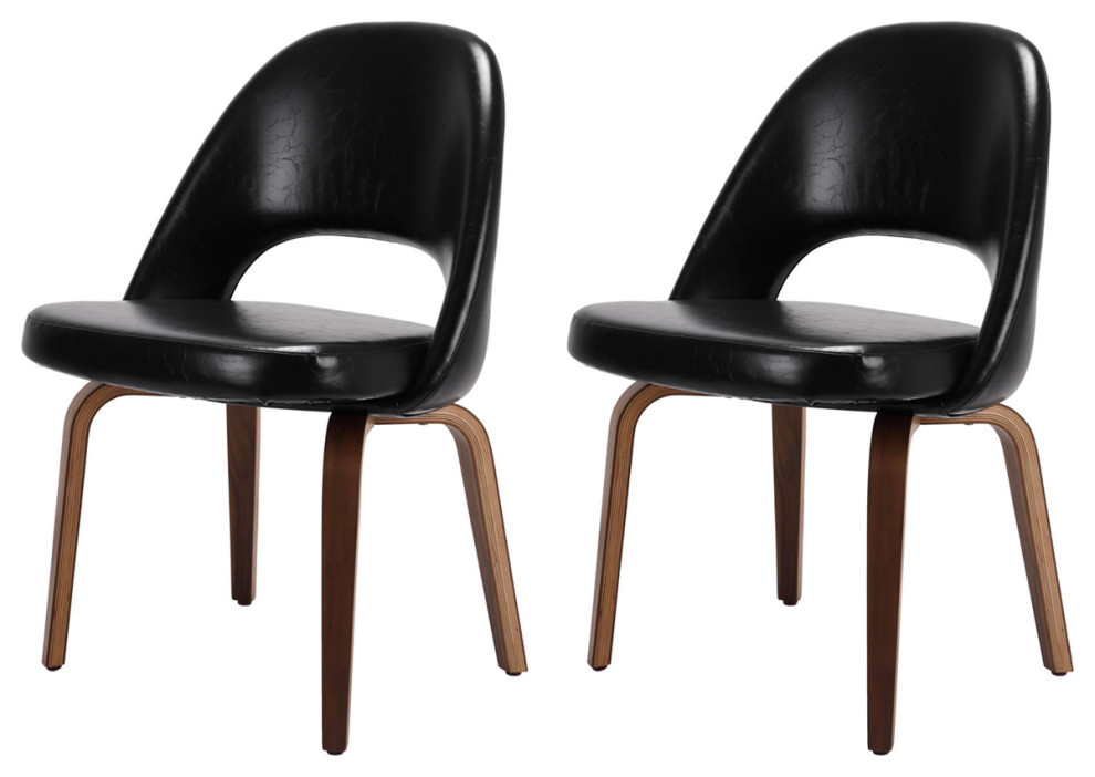 Aayla Contemporary Dining Chair  Leather   Midcentury   Dining Chairs   by Casa Styles  Houzz