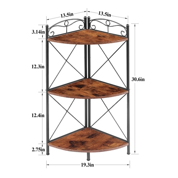 Taomika Mid Cectury Modern Side Table 3-tier Corner Bookshelf (1PCS/2PCS)