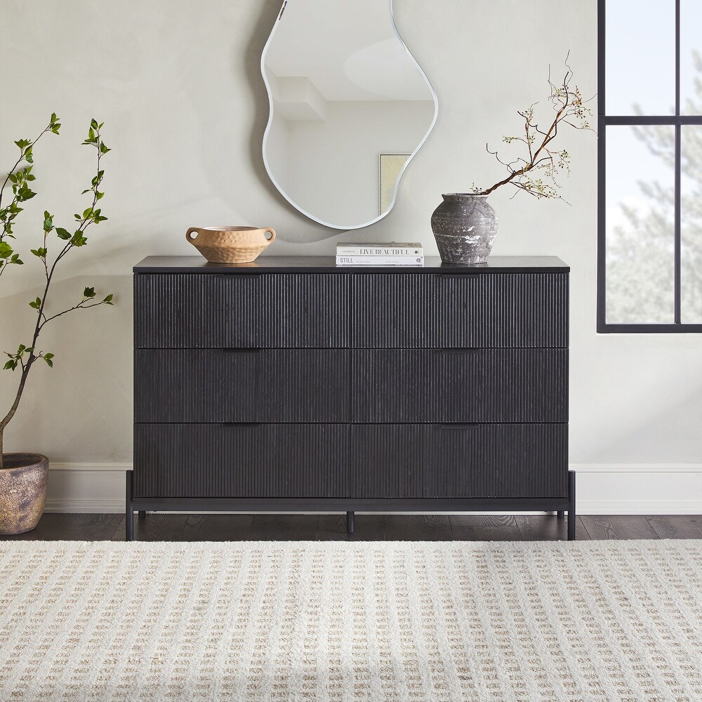 Middlebrook Designs Six Drawer Chest with Reeded Drawer Fronts