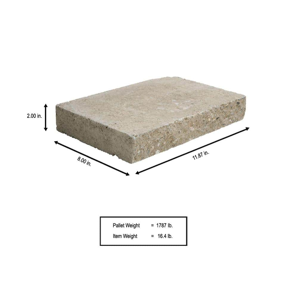 Pavestone 2 in. x 12 in. x 8 in. Buff Concrete Wall Cap (120 Pieces  118.5 sq. ft.  Pallet) 81404