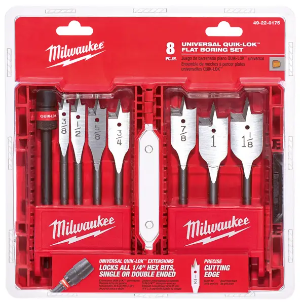 Milwaukee 8-Piece 6 Universal Flat Boring Bit Set