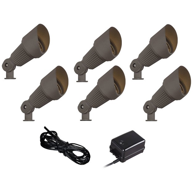 John Timberland Bronze Spotlight 6 piece Outdoor Led Landscape Lighting Set