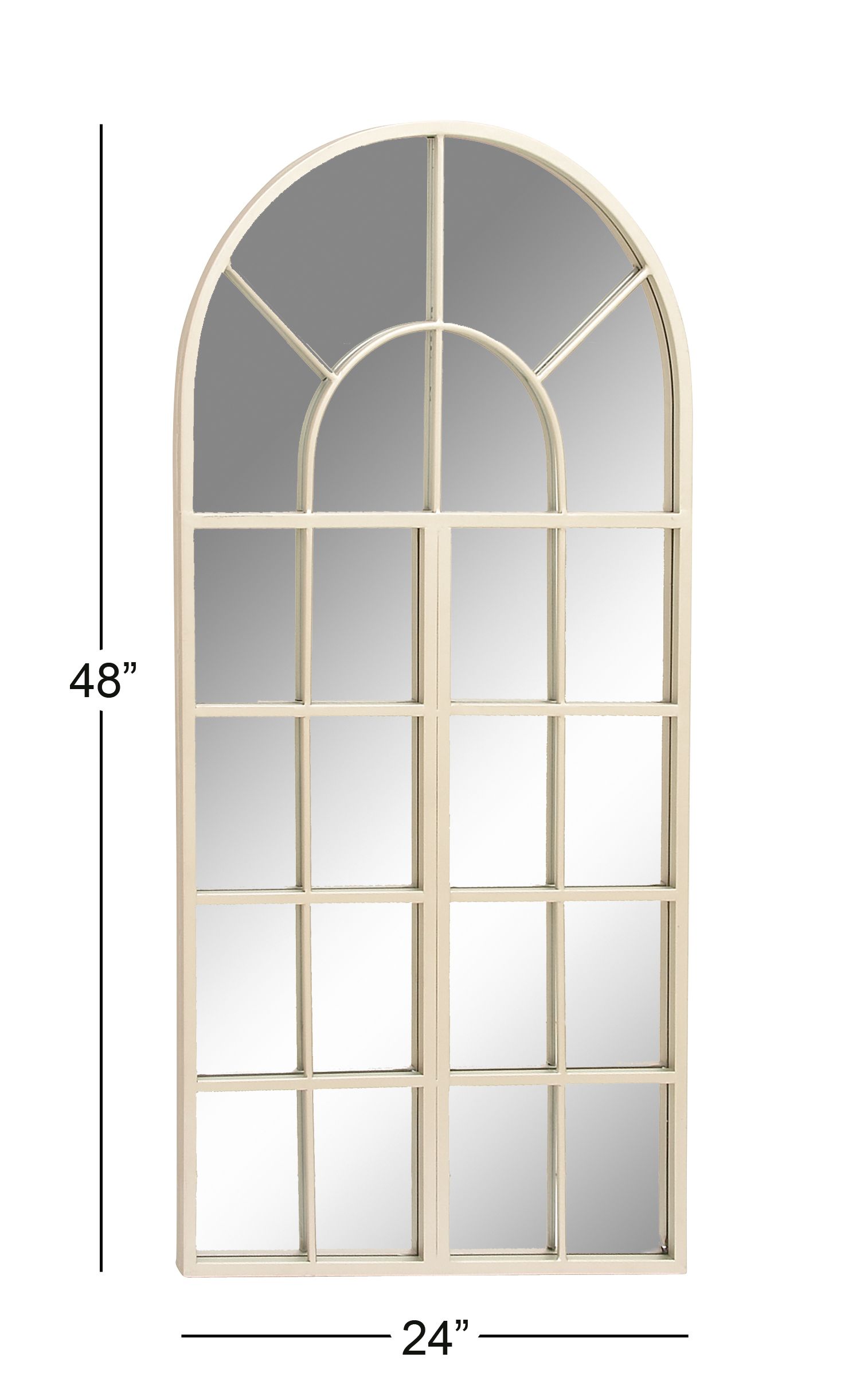 White Traditional Metal Wall Mirror 48 x 24