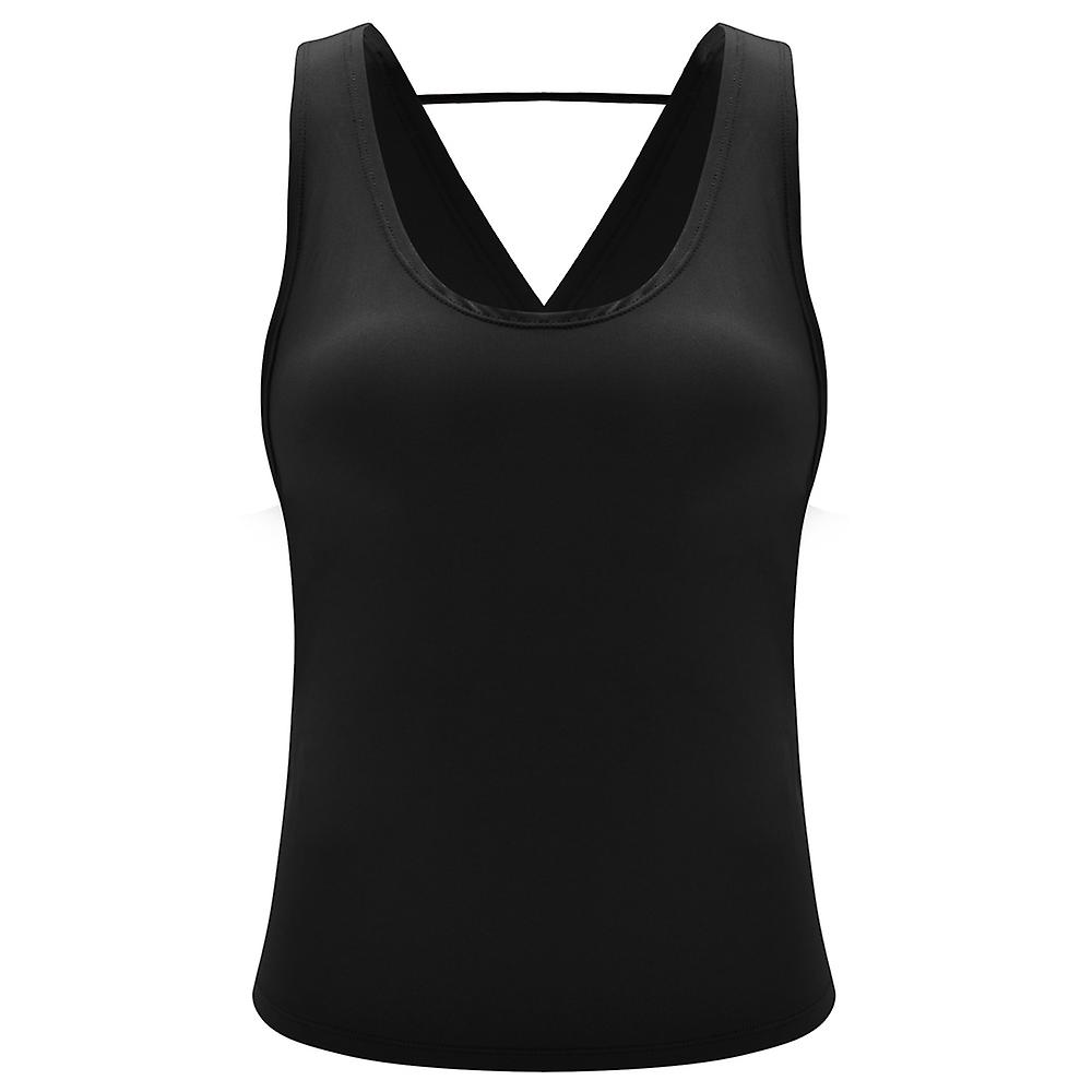 Women's Yoga Shirts Open Back Tops Sleeveless Workout Shirt Sports Sexy Open Back Tank Wine Red L