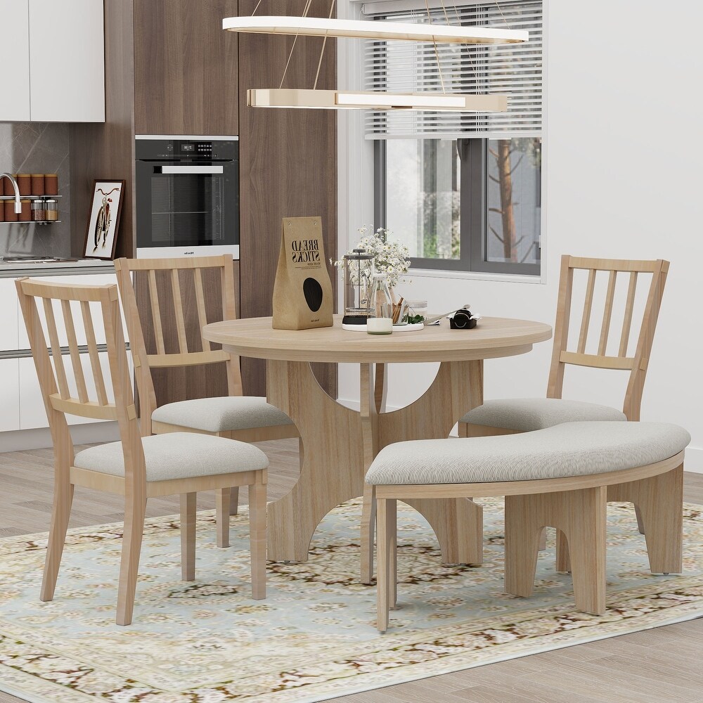 Farmhouse 5 Piece Dining Table Set with 44\