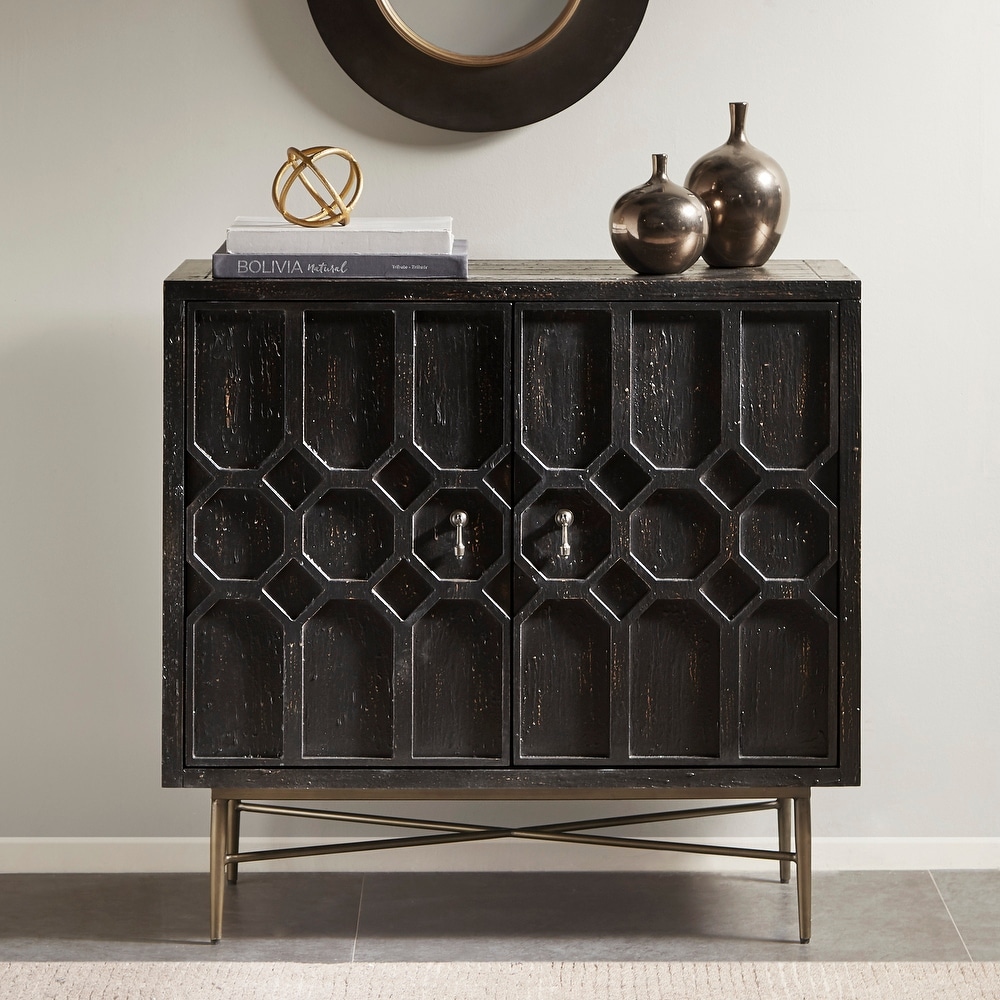 Madison Park Eddy Black 2 Doors Accent Cabinet