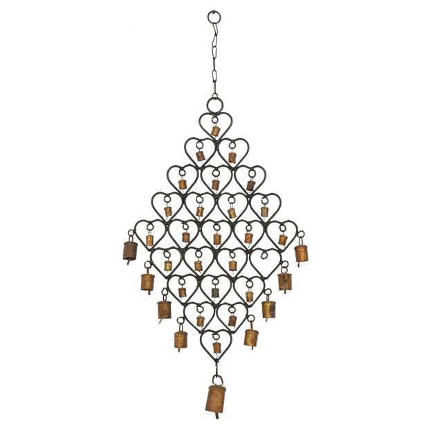 Eclectic Metal Abstract Windchime Brass black Olivia amp May