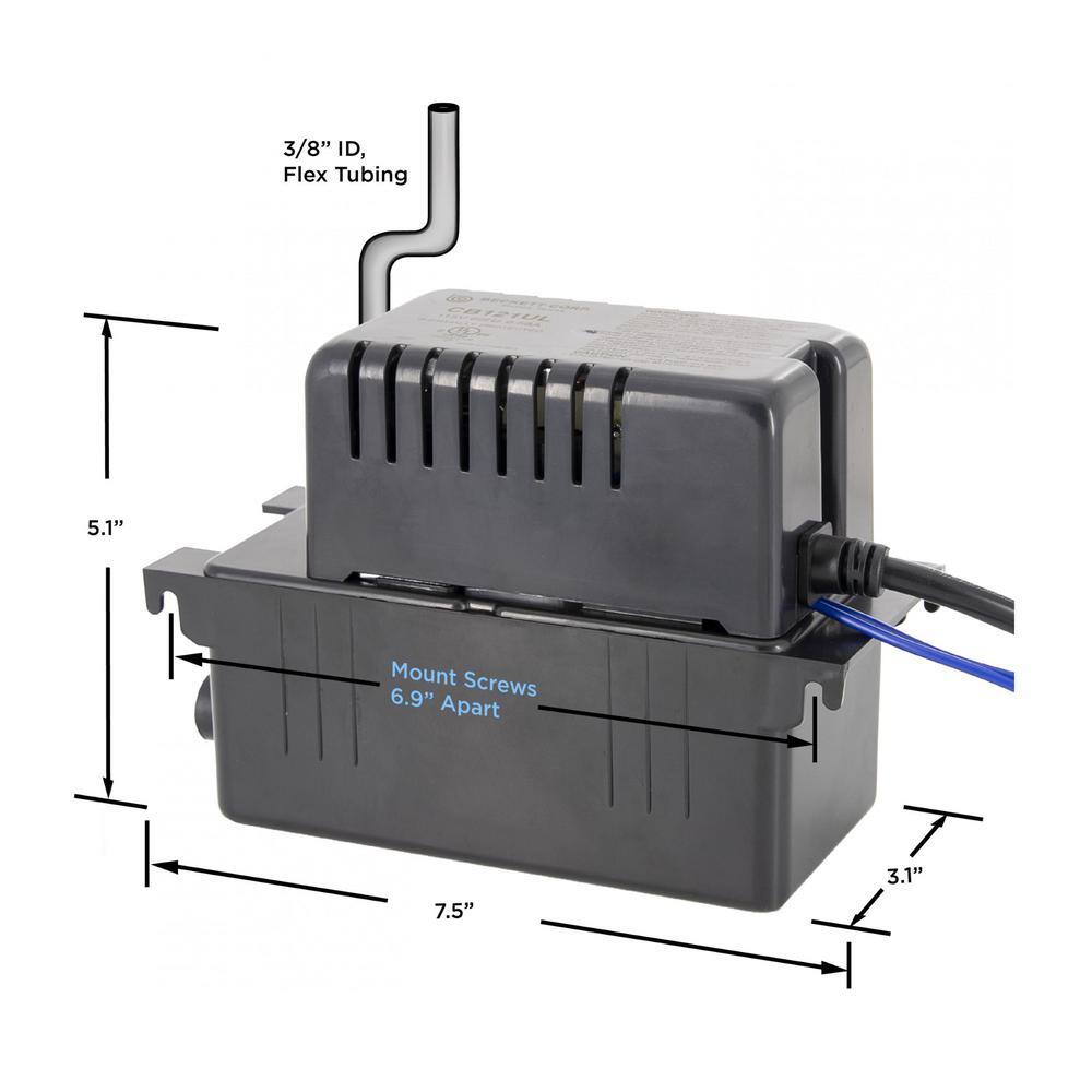 BECKETT Compact 115-Volt Condensate Removal Pump without Safety Switch with 11 ft. Maximum Lift CB121LSUL