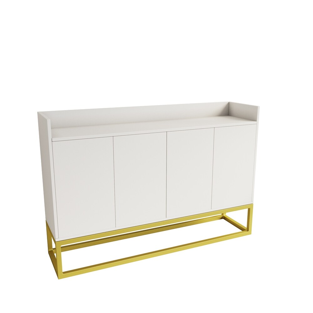 Storage Cabinet with Square Metal Legs and Particle Board Material