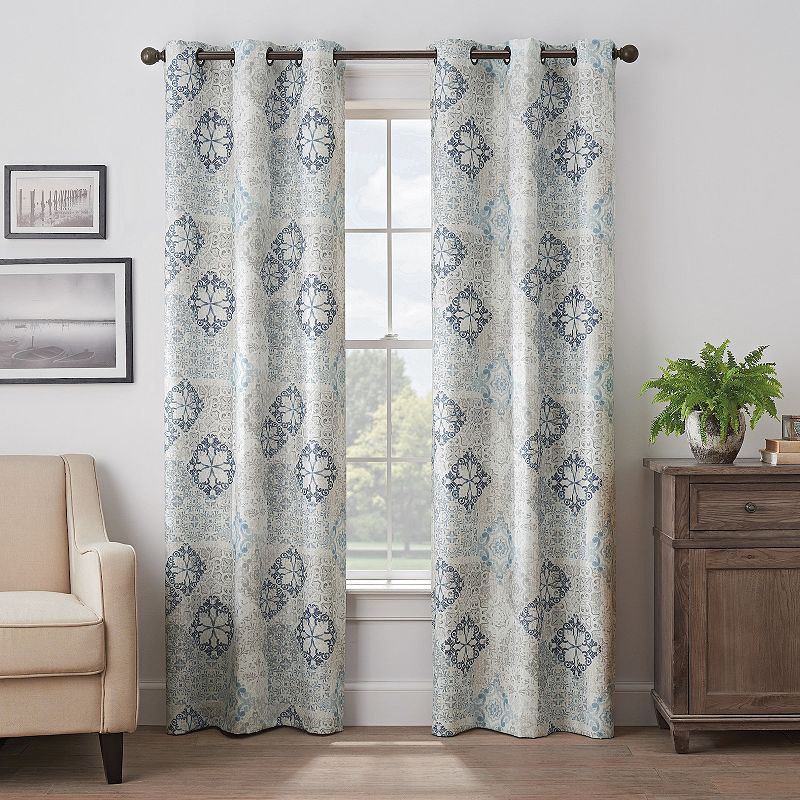 eclipse Martina Medallion Absolute Zero 100% Blackout 1-Panel Window Curtain