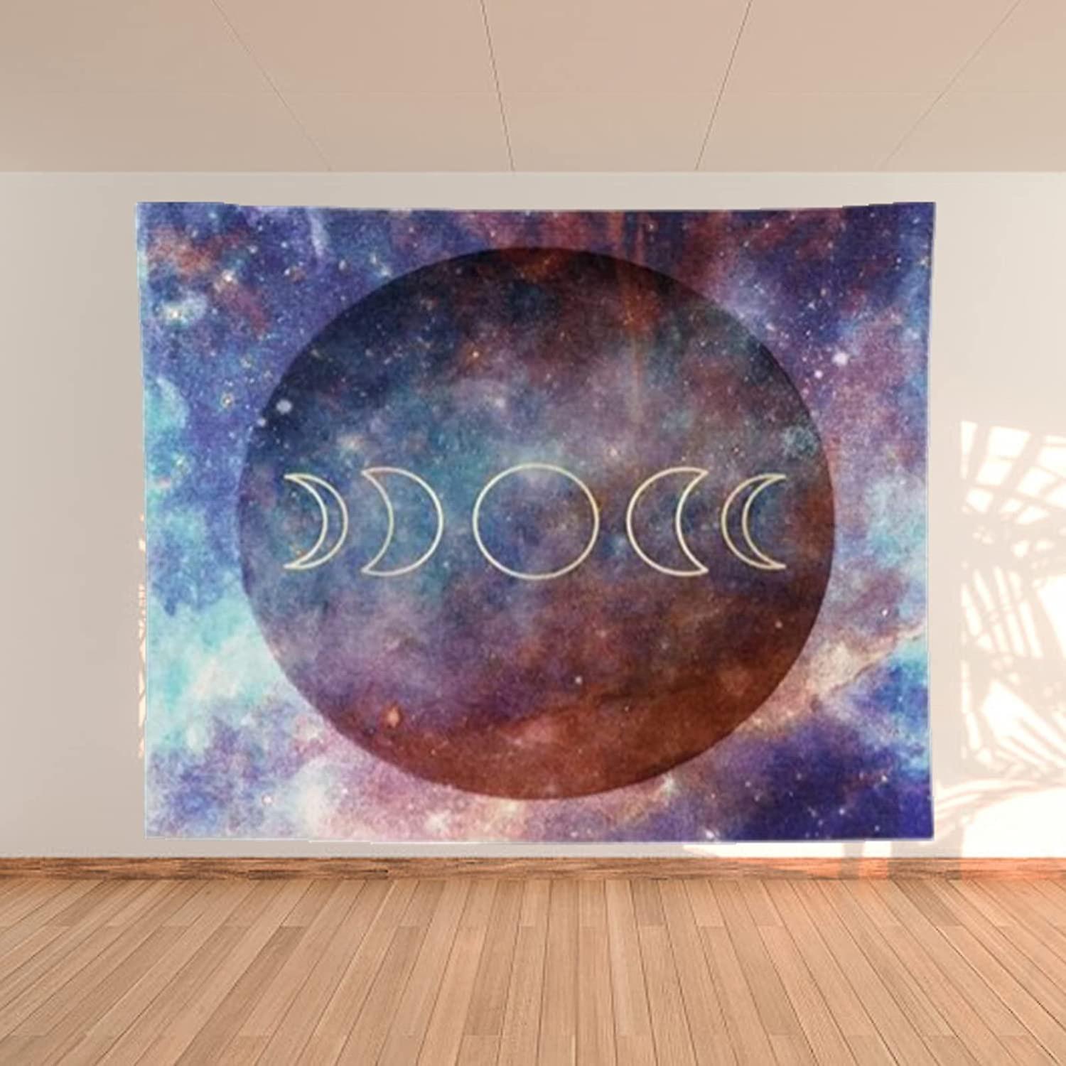 Starry Sky Tapestry Wall Hanging Universe Space Galaxy Wall Tapestry Moon Tapestry Moonlit Tapestry For Living Room Bedroom Dorm Home Decor(51.2 X 59.