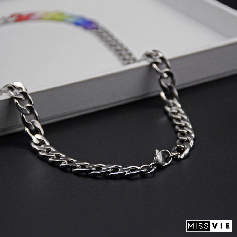 Rainbow Chain Titanium Steel Necklace