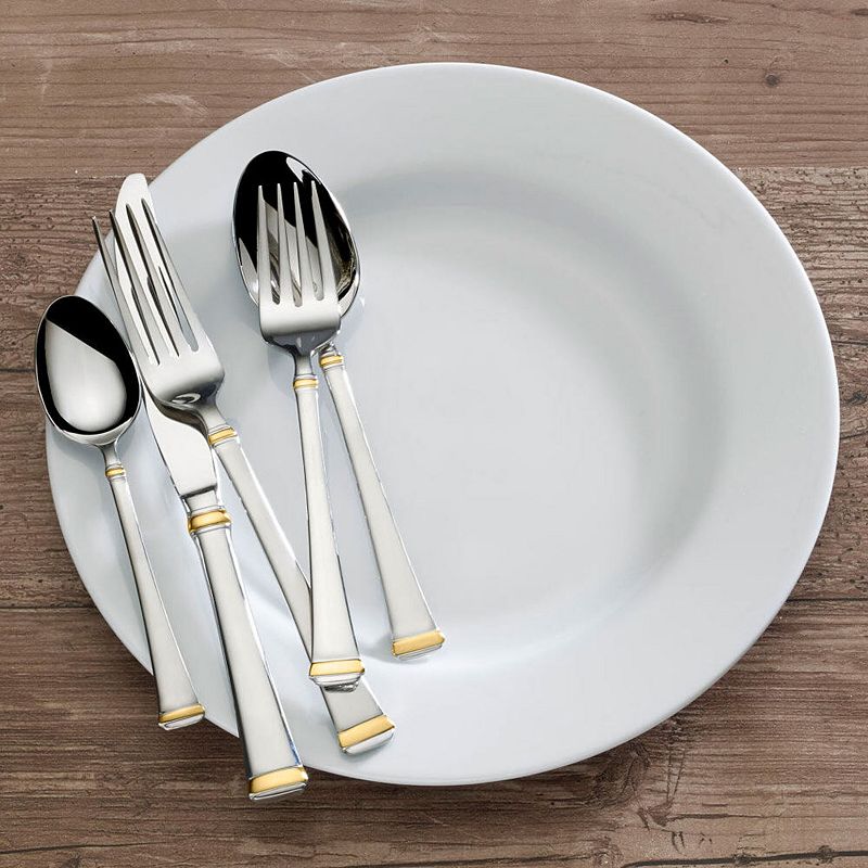 Mikasa Harmony 65-pc. Gold-Accent Flatware Set