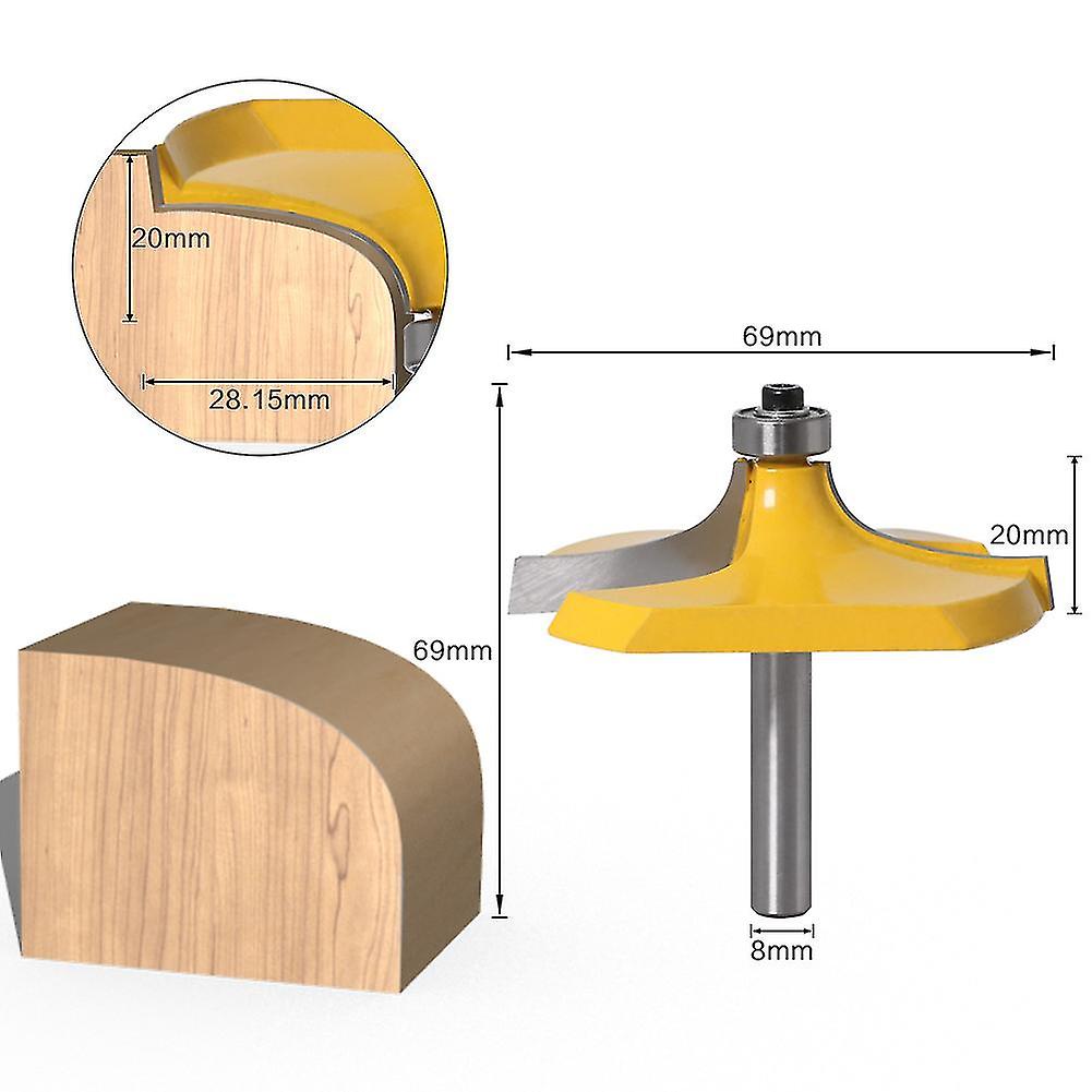 Set Of 2 Woodworking Glue Cutters， Router Grooving Cutters， 8mm Shank