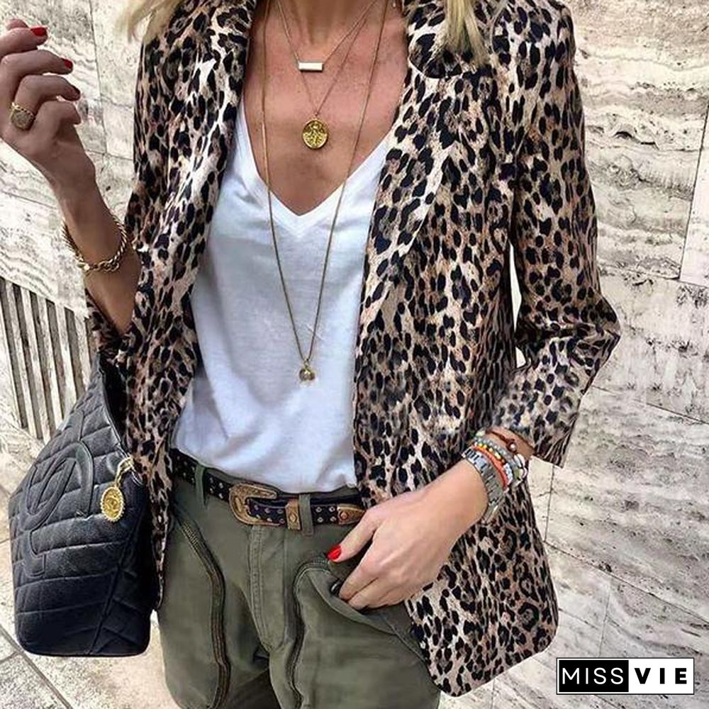 Fashion Printed Long Sleeve Blazer Jacket