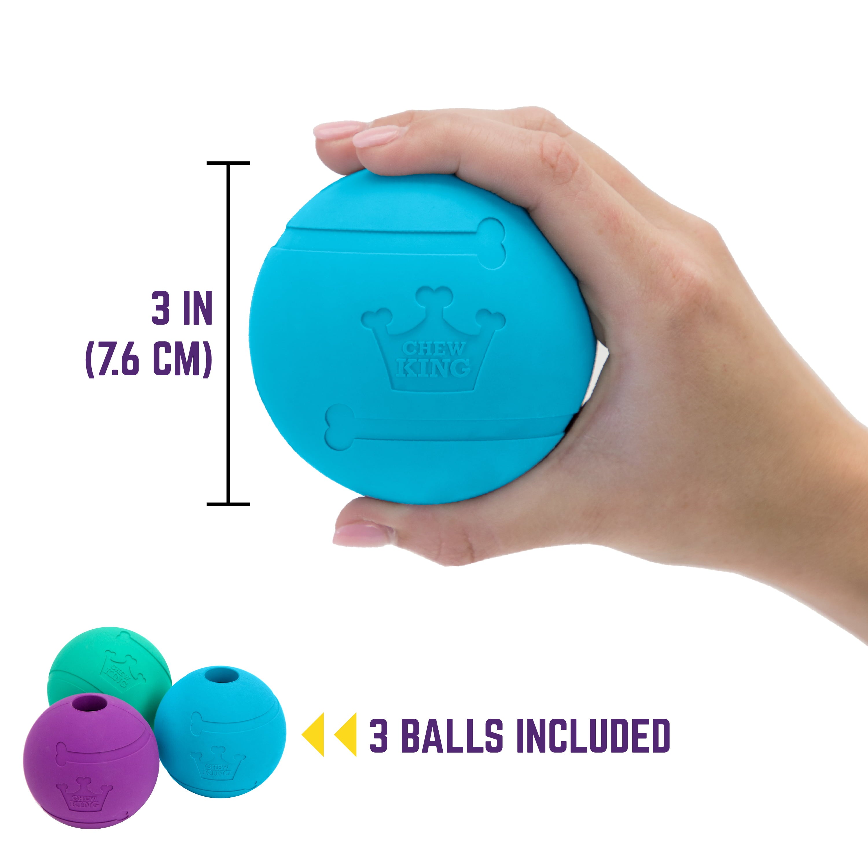 Chew King Fetch Balls Extremely Durable Natural Rubber Toy 3