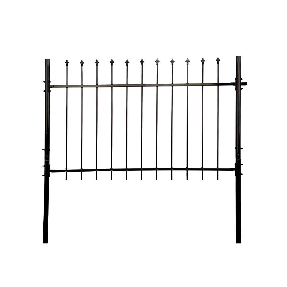 ALEKO Athens Style 5 ft. x 5 ft. Black Steel DIY Fence Panel DWGF5X5-HD