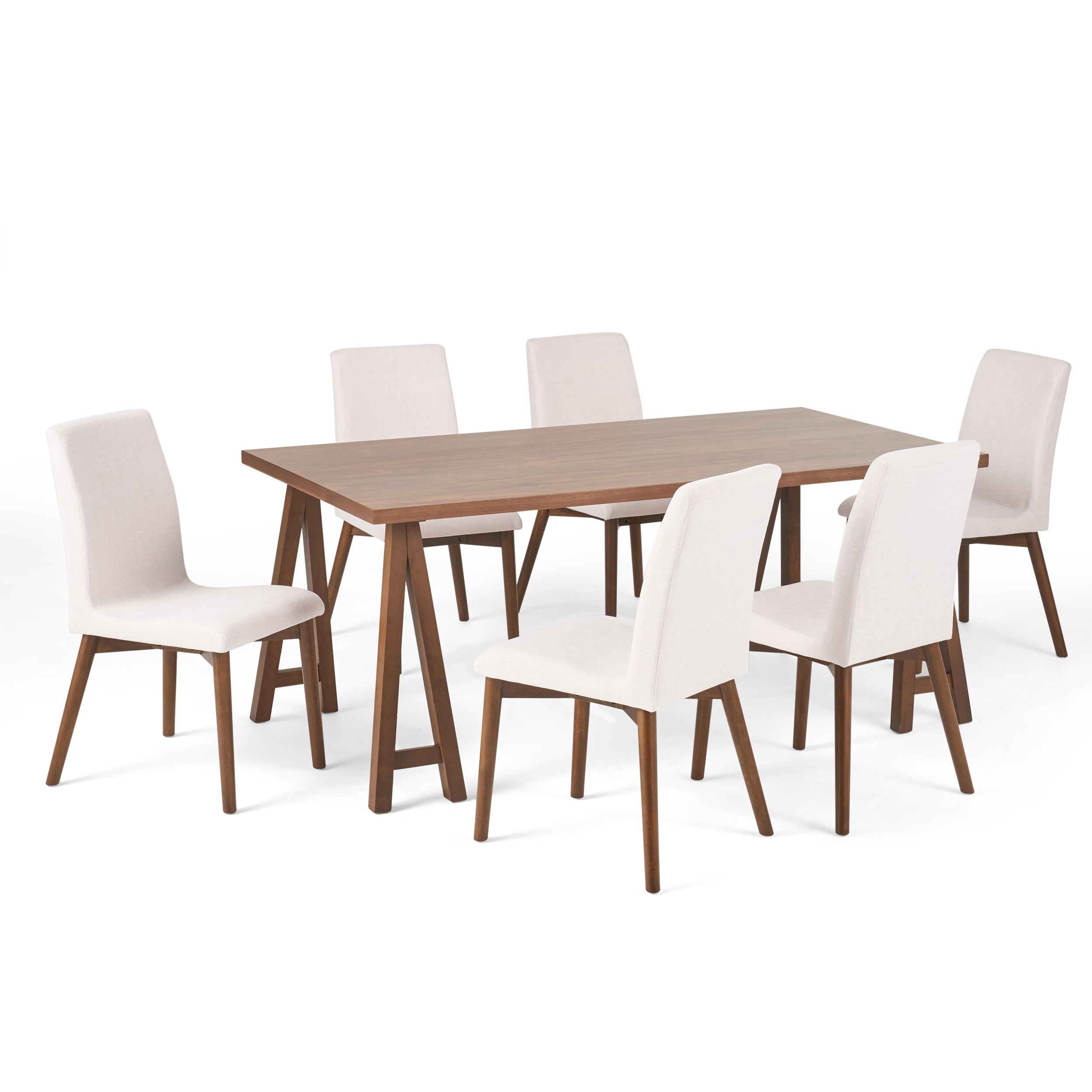 Thanvi Mid-Century Modern 7 Piece Dining Set