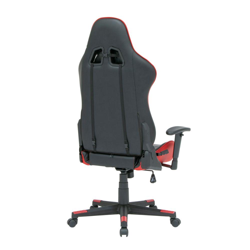 SD Height and Tilt Adjustable High Back Office Gaming Chair with Removable Lumbar and Headrest Pillow  Black and Racing Red PU