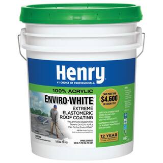 Henry 687 Enviro-White 100% Acrylic Reflective Elastomeric Roof Coating 5 gal. (24-Piece) HE687072