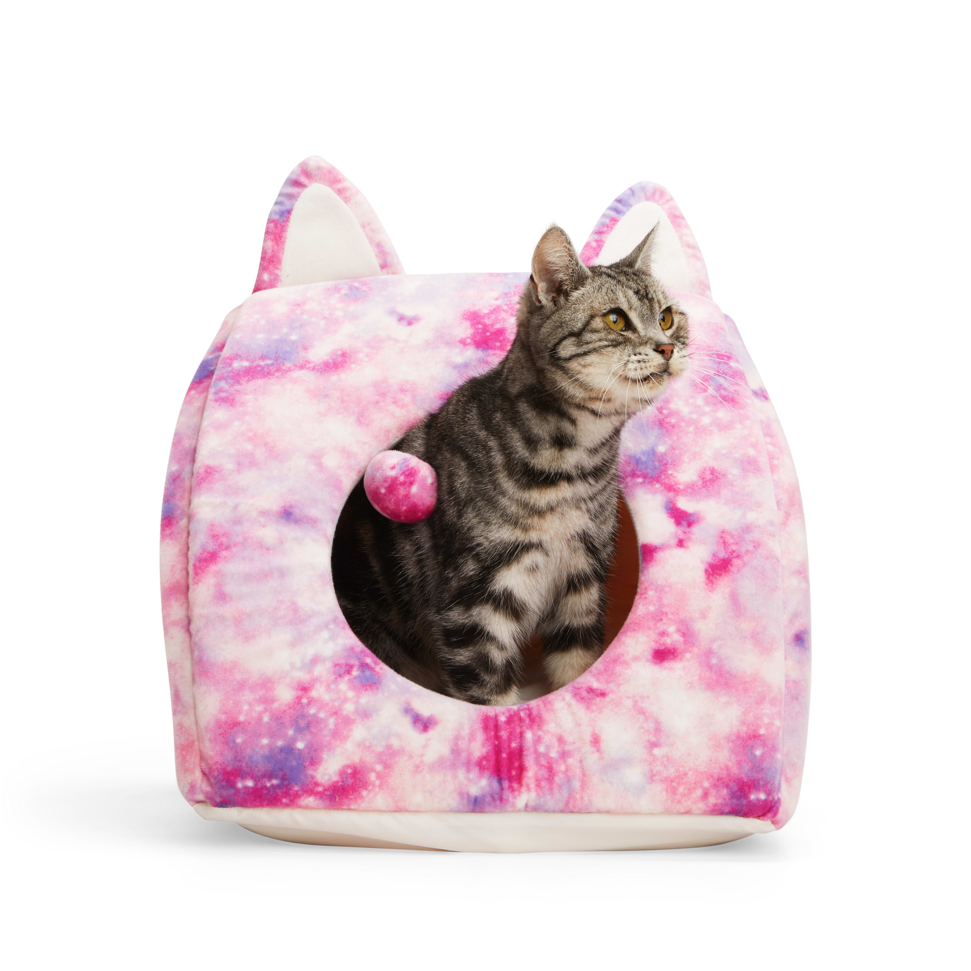 EVERYYAY Galaxy Pyramid Cat Head Bed， 16