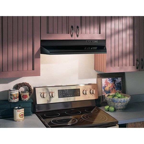 30-inch Under-Cabinet Convertible Range Hood with 2-Speed Exhaust Fan and Light， Black