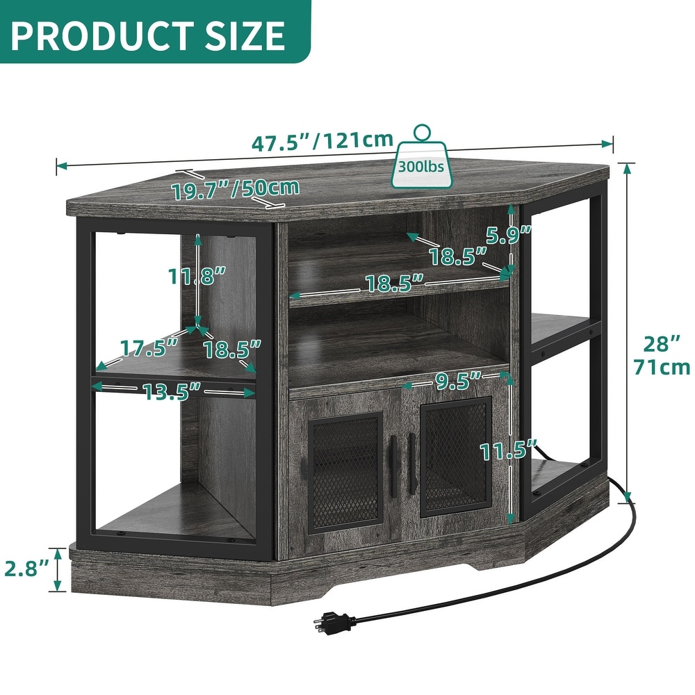 Moasis Farmhouse Corner TV Stand for TVs up to 55\