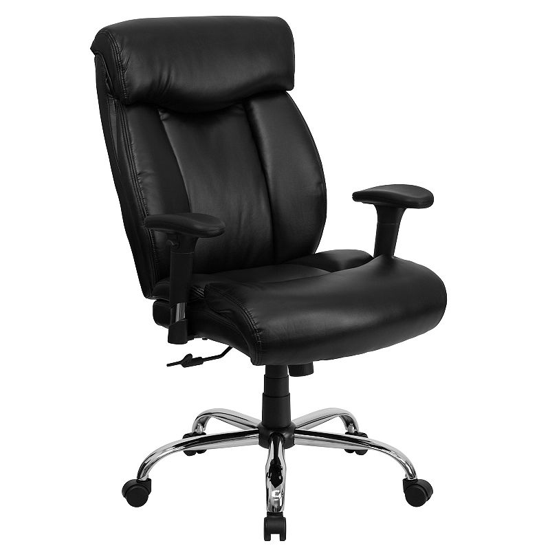 Emma and Oliver 400 lb. Big and Tall High Back Black Fabric Ergonomic Office Chair - Full Headrest