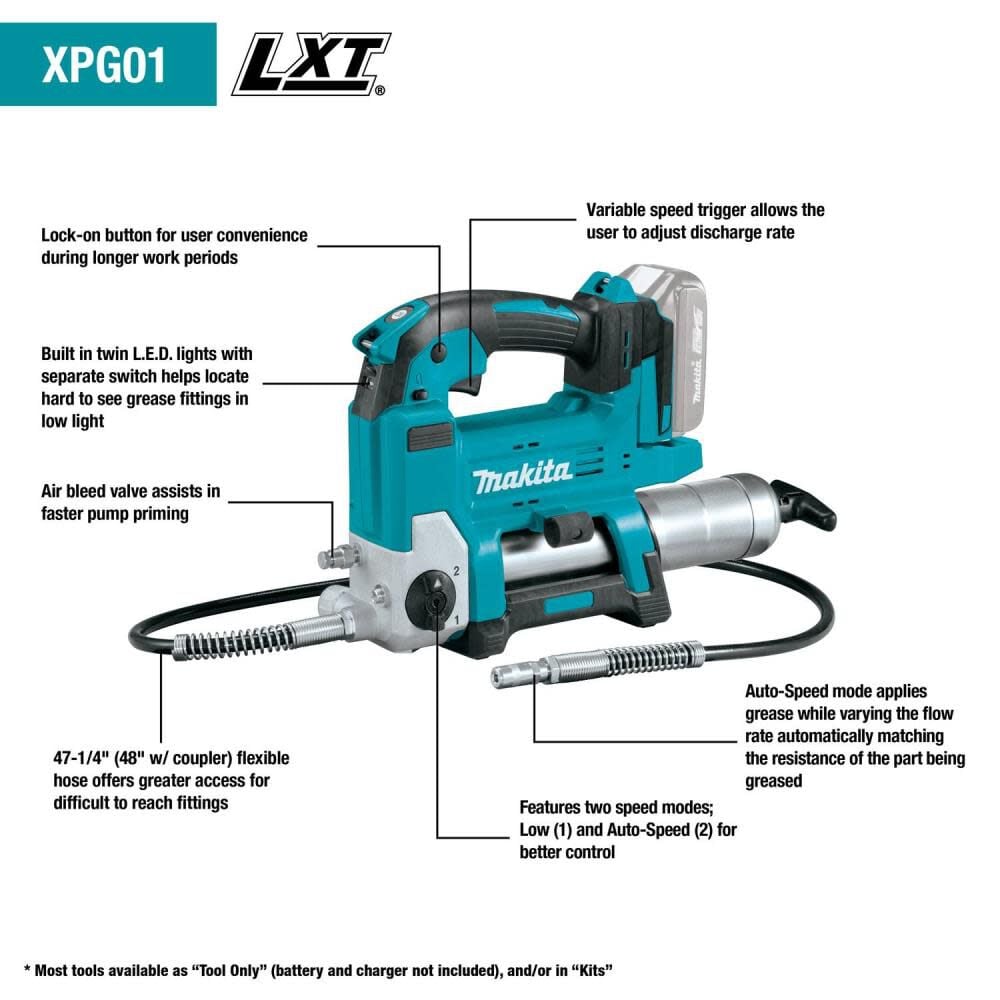 Makita 18V LXT Grease Gun Lithium Ion Cordless Kit XPG01S1 from Makita