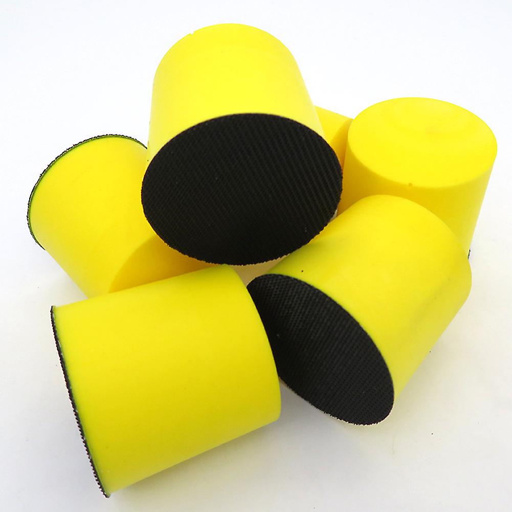 48mm Manual Cylindrical Polishing Disc Self-adhesive Flocking Sandpaper Polishing Disc Car Beauty Cleaning Supplies Yellow Black