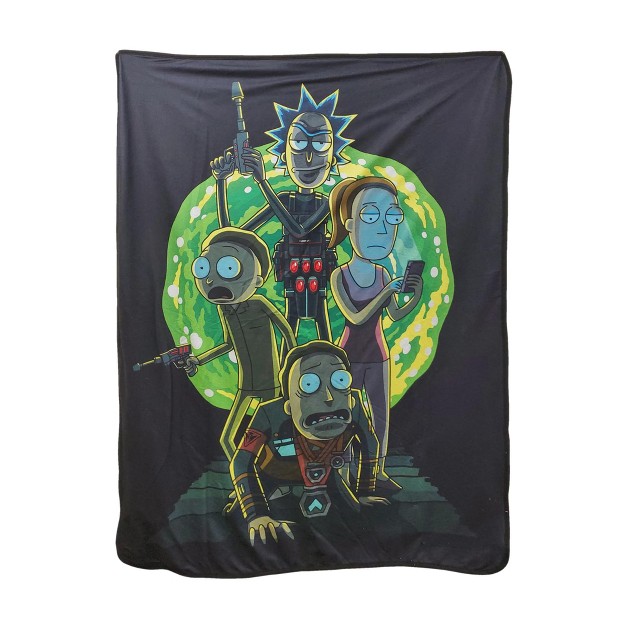 Just Funky Rick And Morty Portal 45 X 60 Inch Fleece Throw Blanket