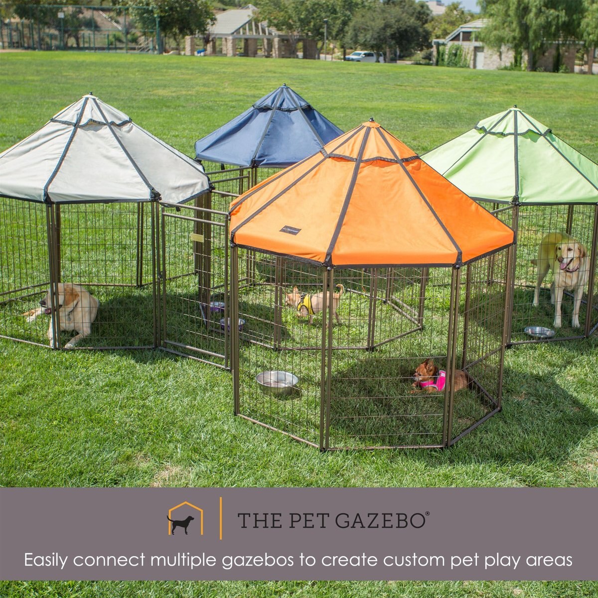 Win World Pet Gazebo Dog Kennel， Earth Taupe， 8-ft