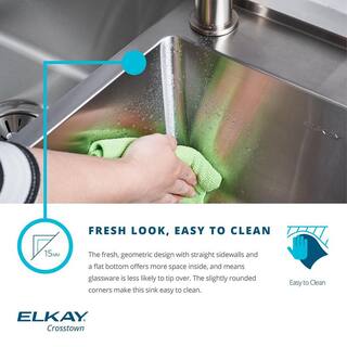 Elkay Crosstown 15 in. Drop inUndermount Single Bowl Stainless Steel 20 Gauge Bar Sink HDSB151572F