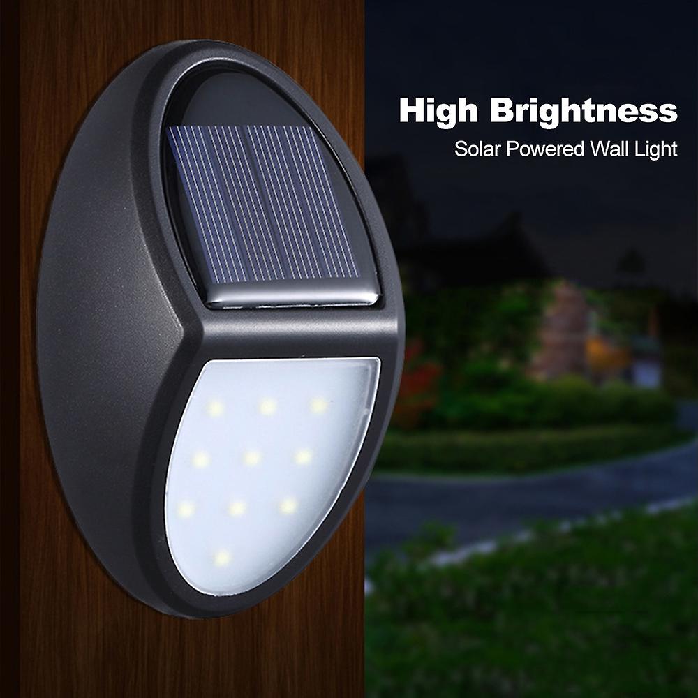 10led Solar Light Wall Lamp Ip65 Water-resistant Outdoor Lighting For Yard Garden Courtyard