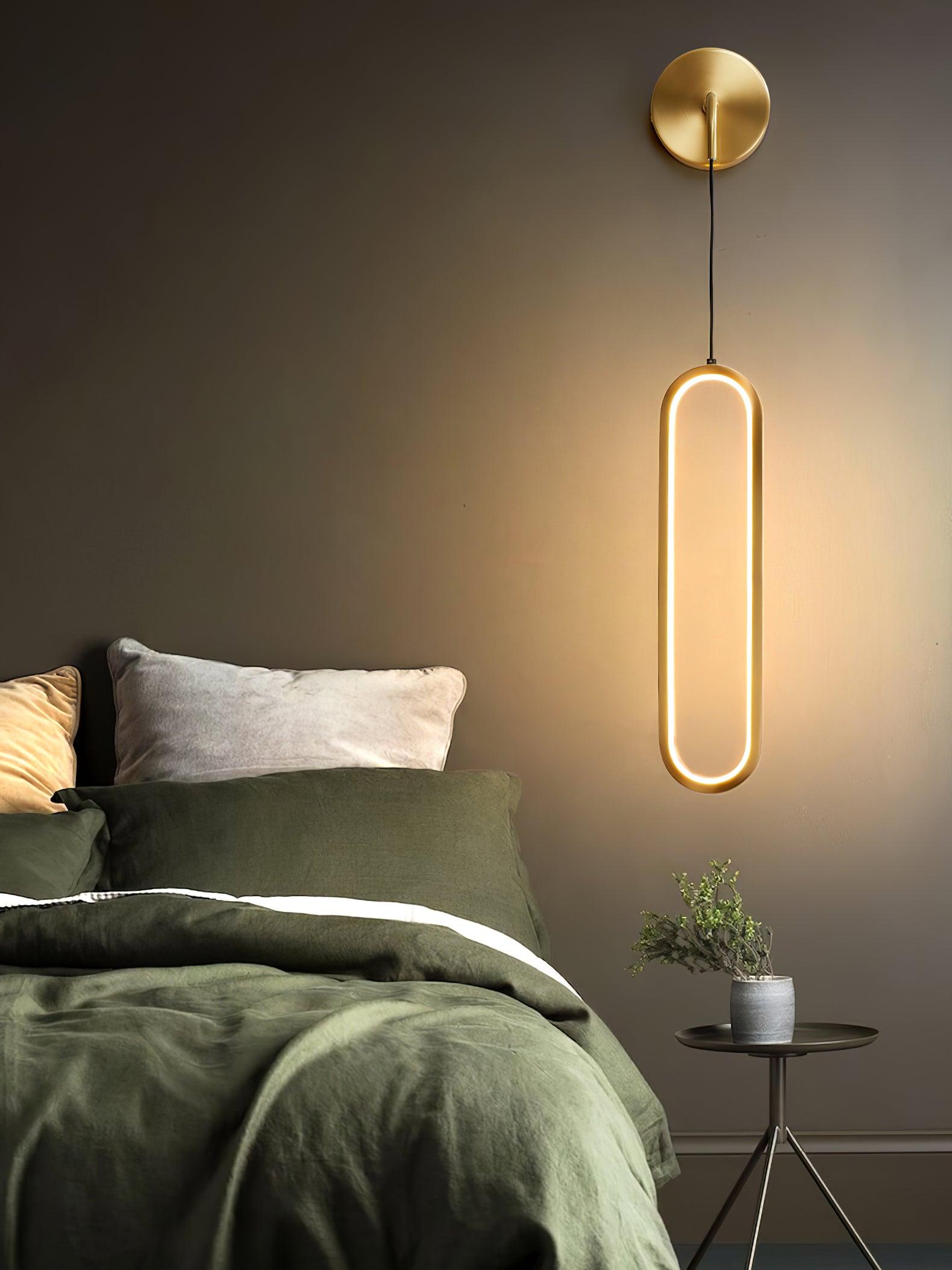 Oval LED Brass Wall Lamp