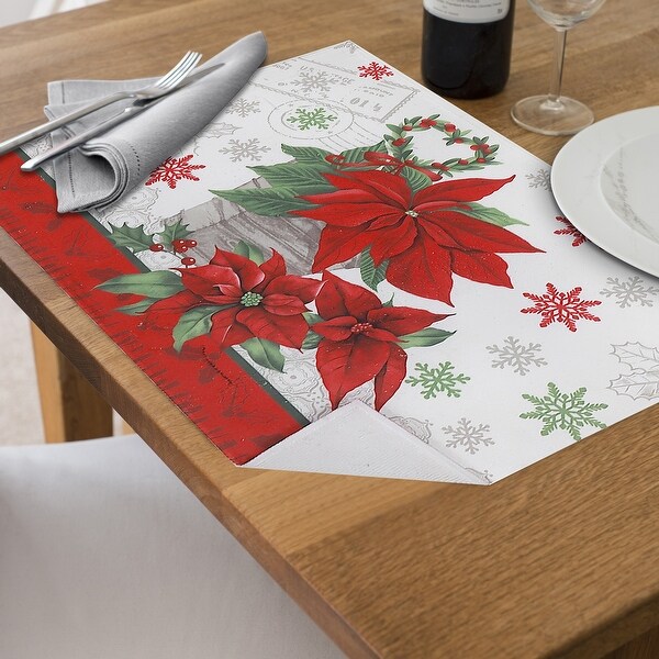 Microfibre Drying Mat Poinsettia