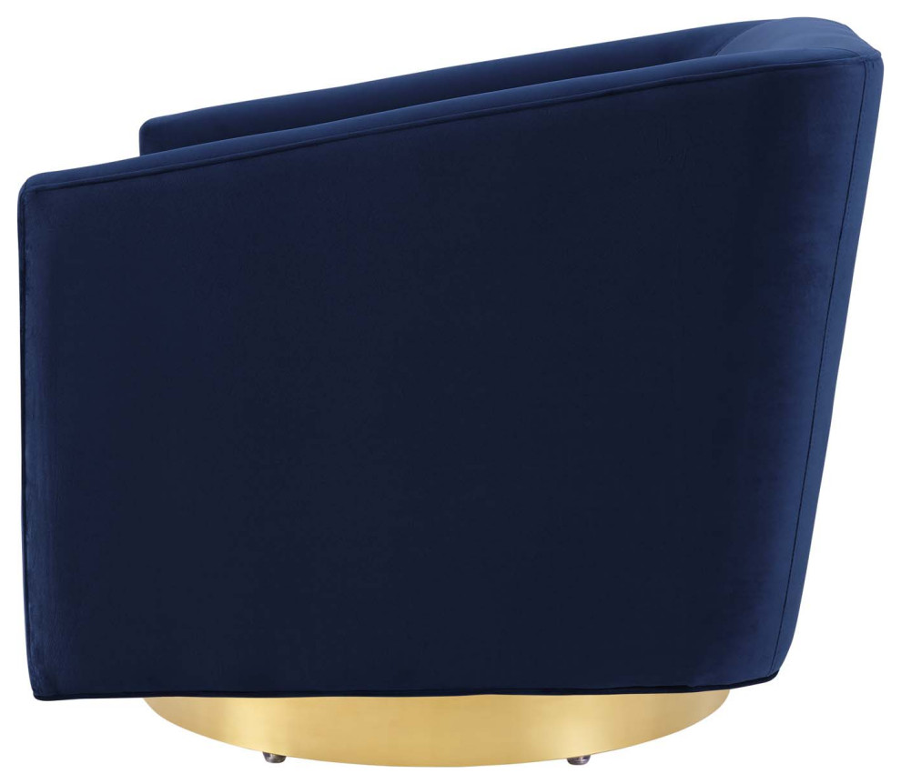 Armchair Accent Swivel Chair  Velvet  Gold Gray  Modern  Lounge Hospitality   Contemporary   Armchairs And Accent Chairs   by House Bound  Houzz