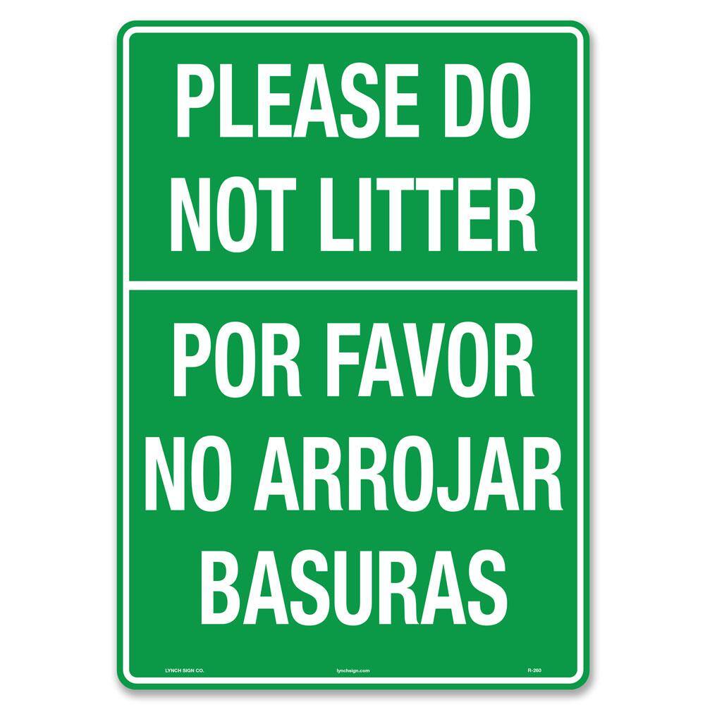 Lynch Sign 10 in. x 14 in. Do Not Litter Sign Printed on More Durable Longer-Lasting Thicker Styrene Plastic. R-260