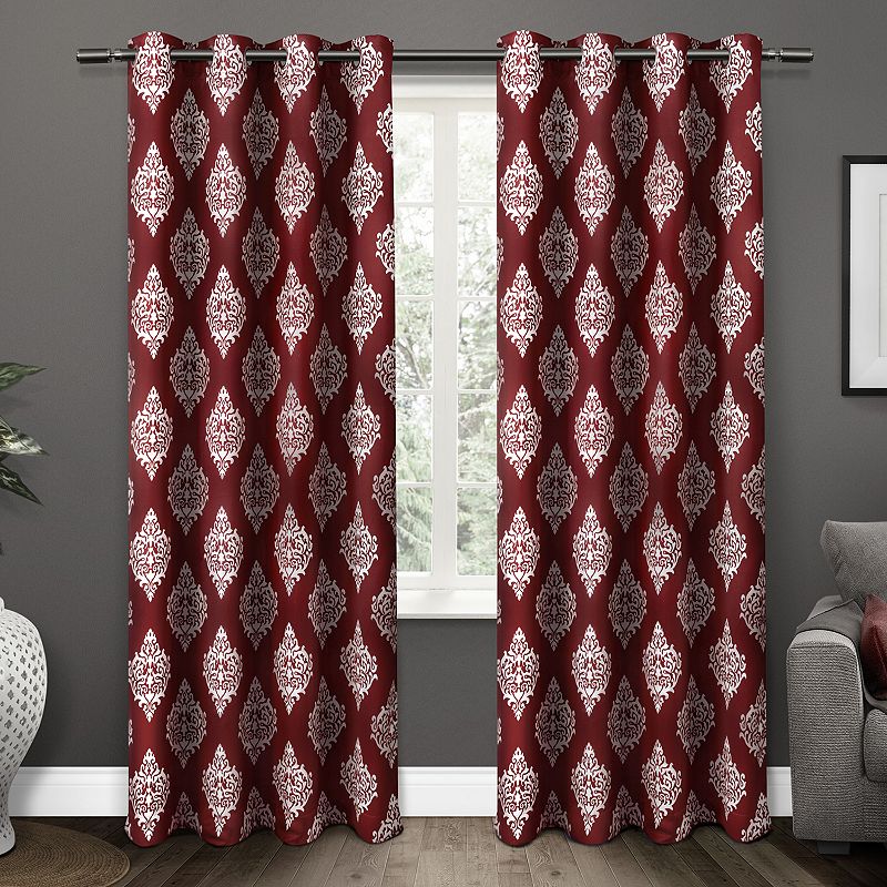 Exclusive Home 2-pack Medallion Blackout Window Curtains