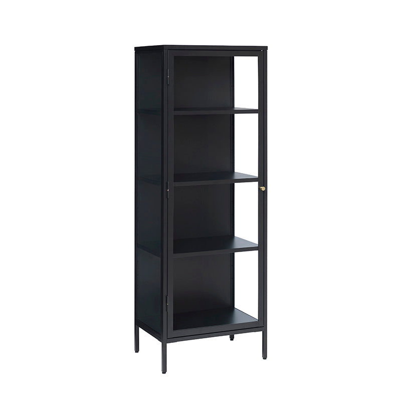 CARMEL Single Door Glass Display Cabinet 57x160cm - Black