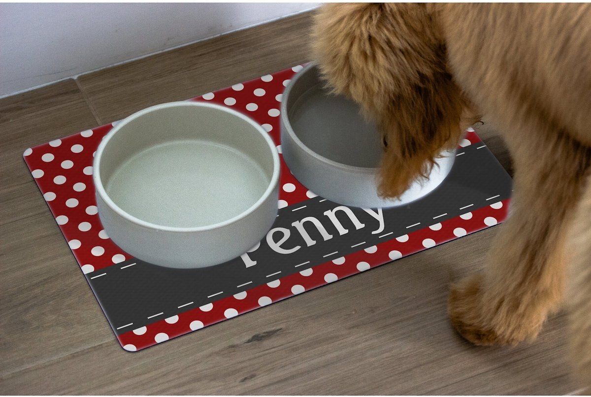 904 Custom Polka Dot Personalized Dog and Cat Placemat