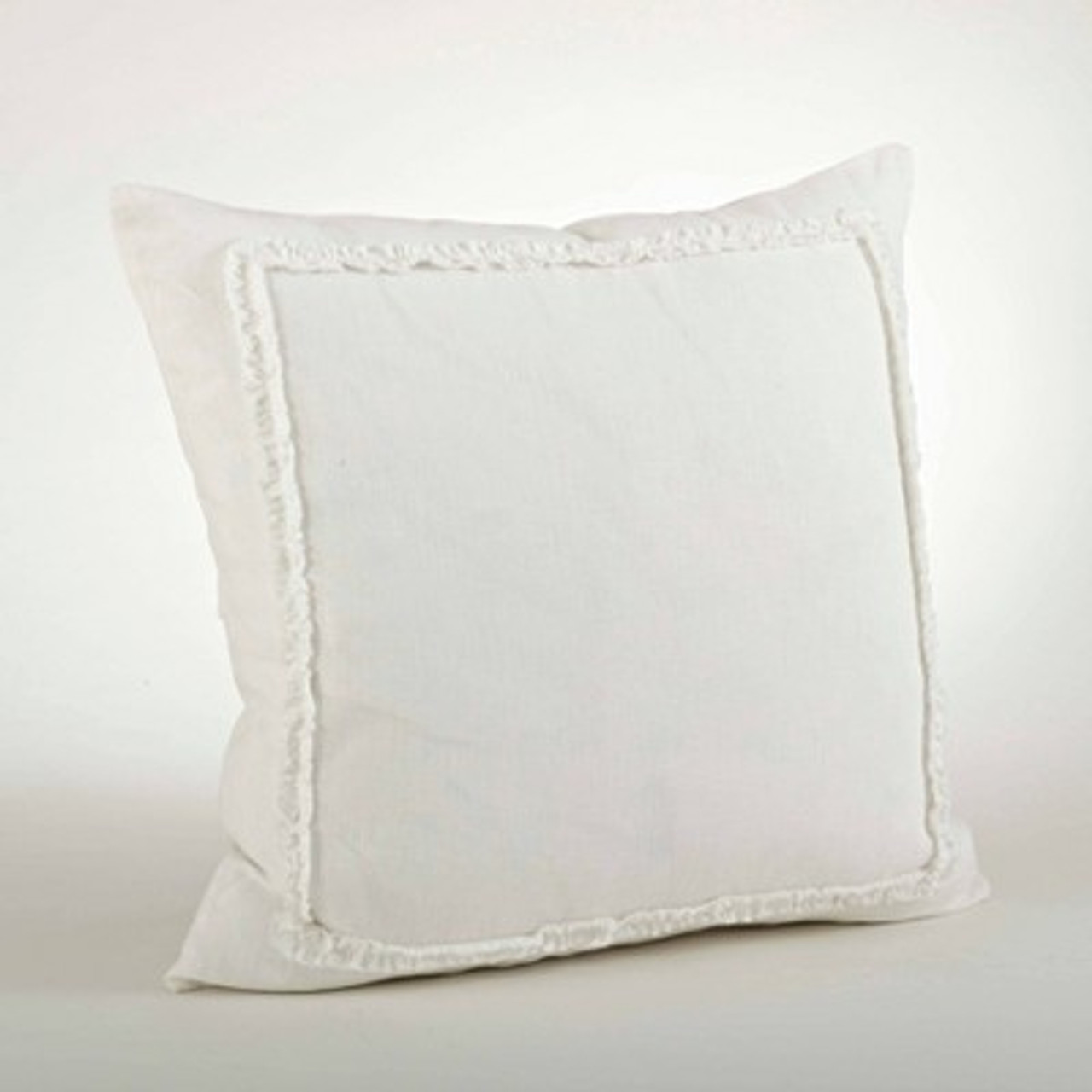 20x20 Oversize Ruffled Design Square Throw Pillow Ivory - Saro Lifestyle