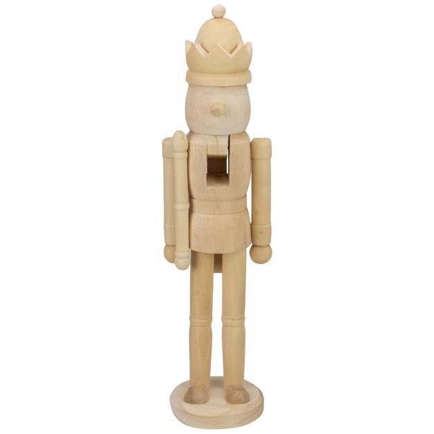 Unfinished Paintable Wooden Christmas Nutcracker With A Crown