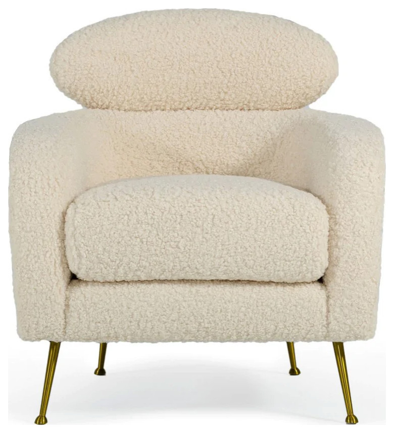 Landon Modern Faux Fur Lounge Chair   Midcentury   Armchairs And Accent Chairs   by Rustic Home Furniture Deco  Houzz