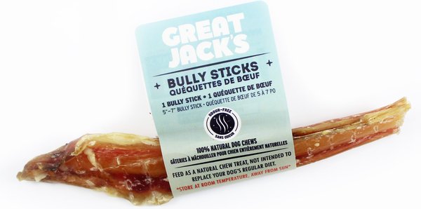 Great Jack's Canada Made Bully Sticks Dog Treats， 5-7-in