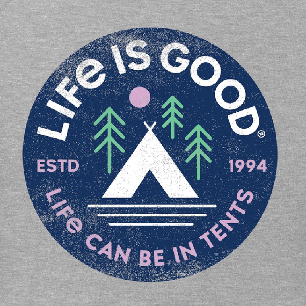 Life Is Good  Women's In Tents 94 Crusher-Lite Long Sleeve Crew