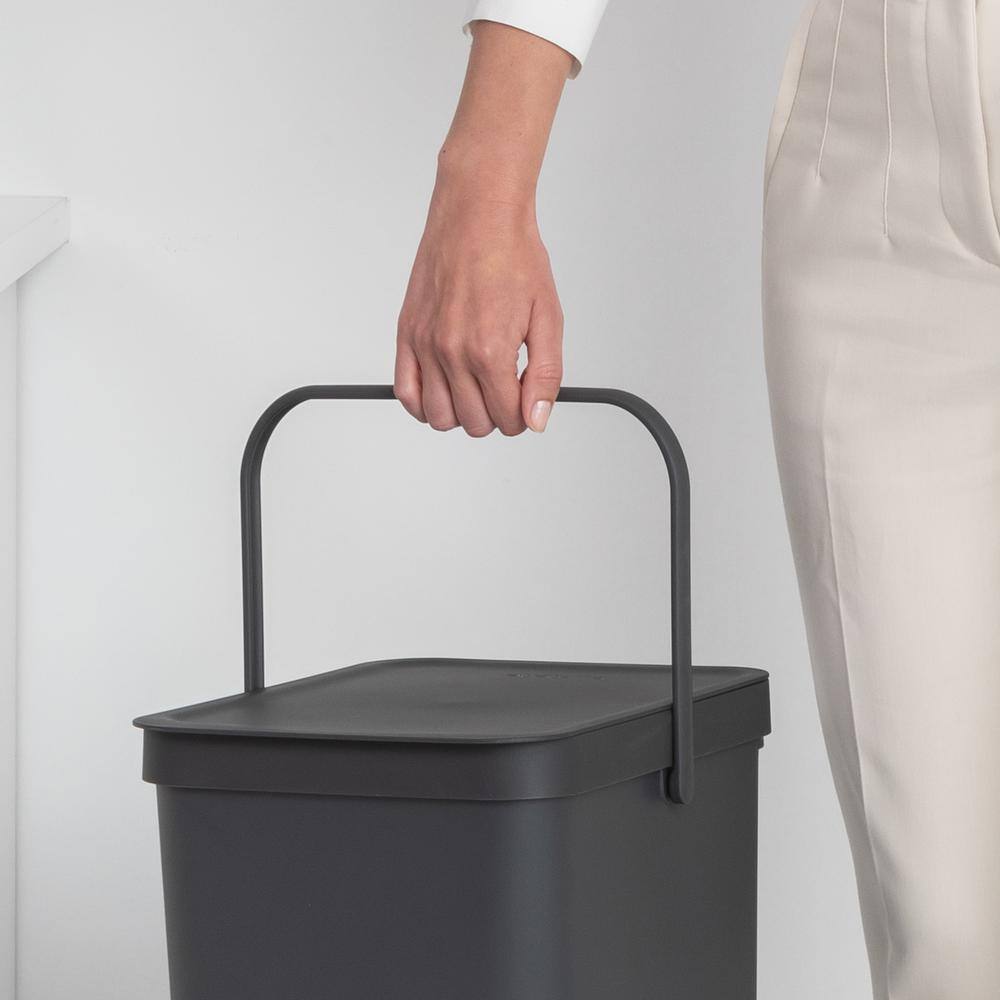 Brabantia Sort  Go 10.6 Gallon (40L) Plastic Recycle Bin in Gray 251047