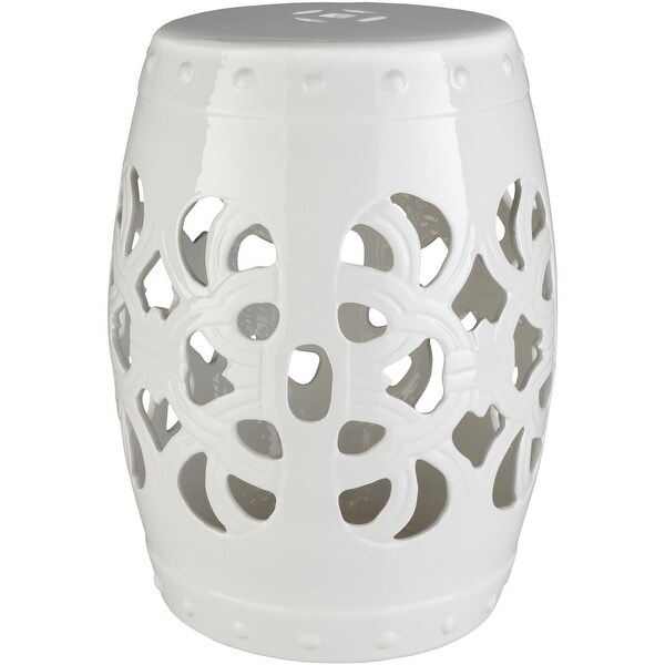 Rafaela White Modern Ceramic Stool