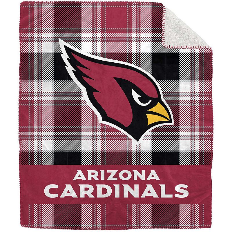 Pegasus Arizona Cardinals 50 x 60 Plaid Flannel Sherpa Plush Blanket